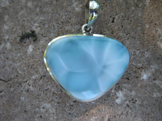 Larimar Pendant(Sterling Silver) calming, cooling and soothing to the emotional body, enhanced communication and feminine power 4006